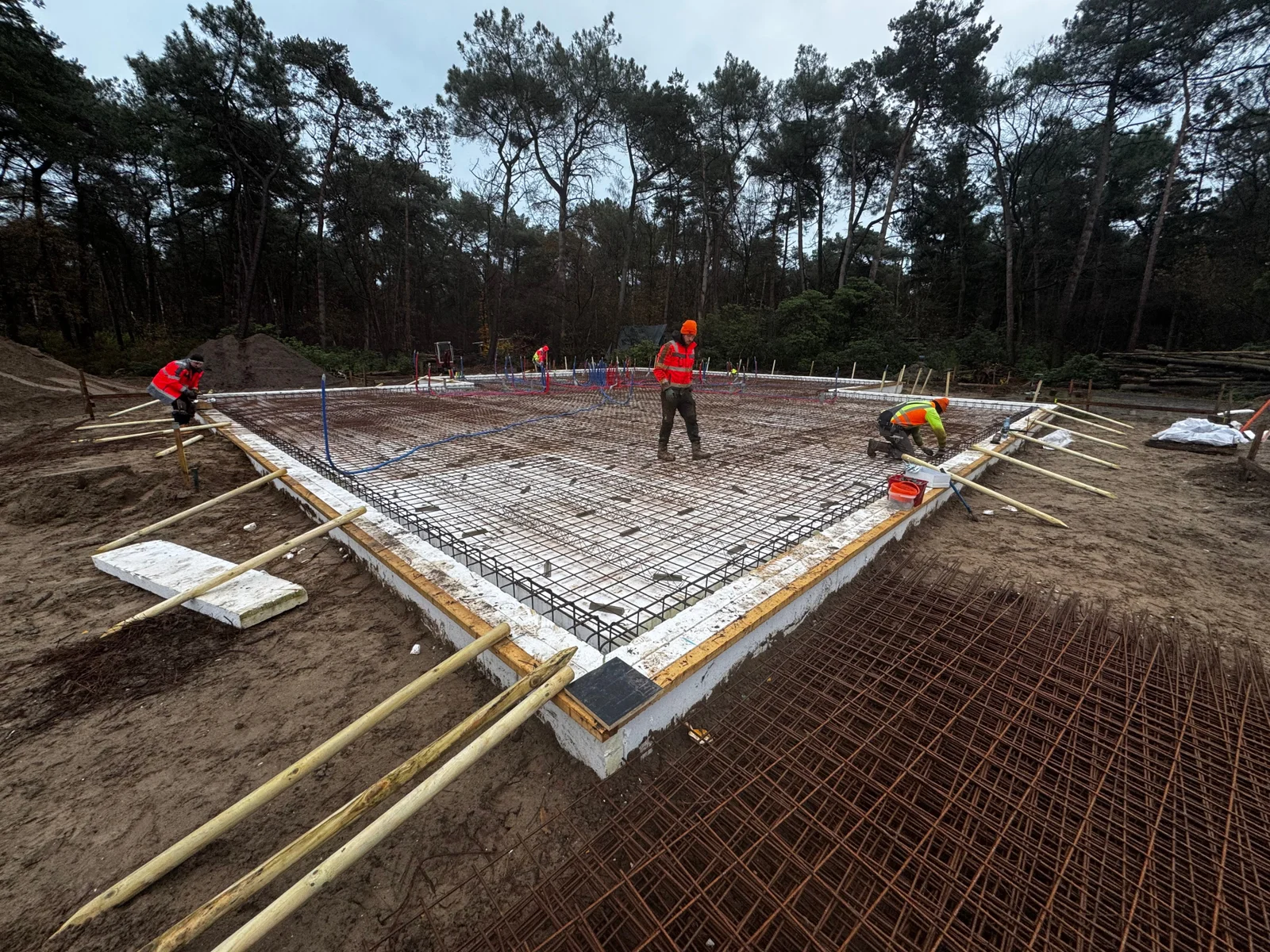 Betonfundering met wapening voor een woning, project Fam. Haneveld